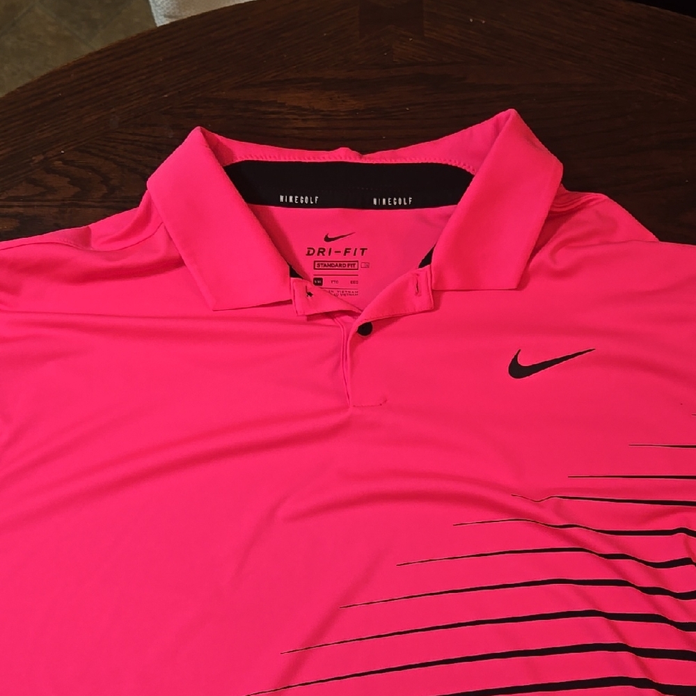 Nike Bright Pink Polo with Black Swoosh